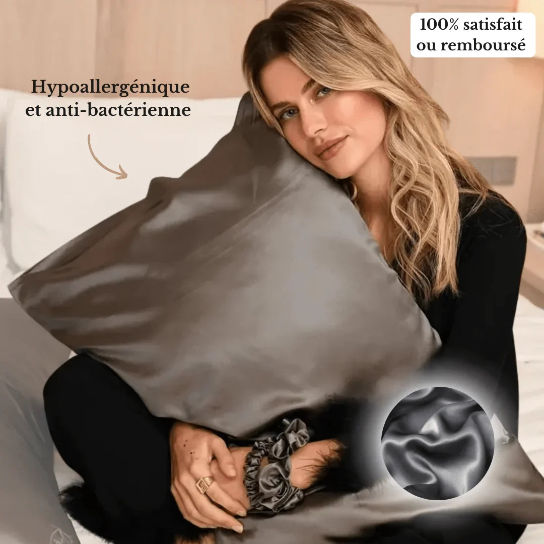Pack 4 Taies d’Oreiller + 2 Bonnets Offerts + 2 Chouchou 🎁